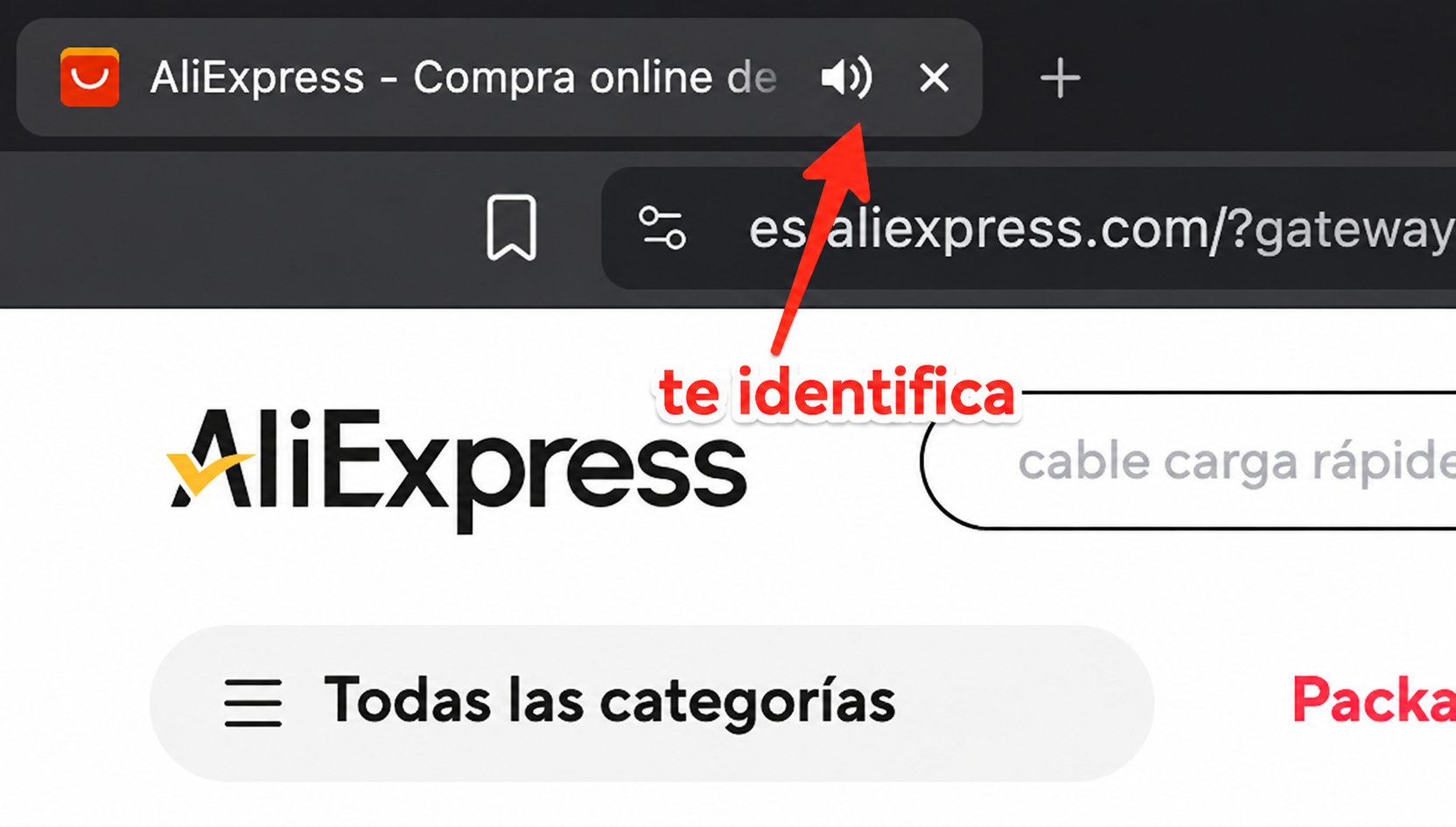 AliExpress 标签页出现扬声器图标