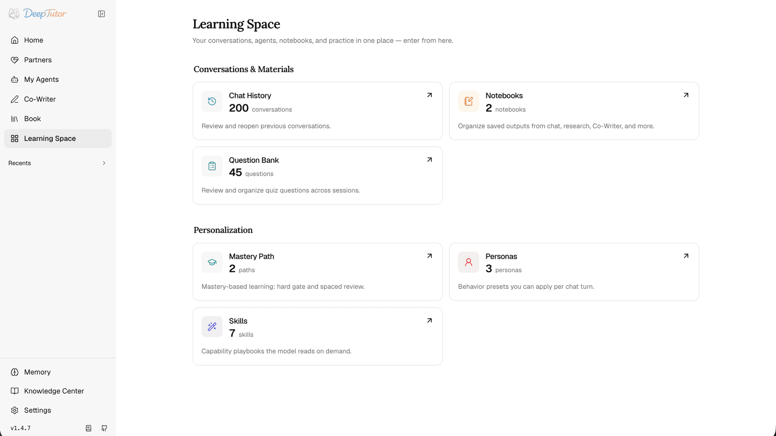 DeepTutor 学习空间总览