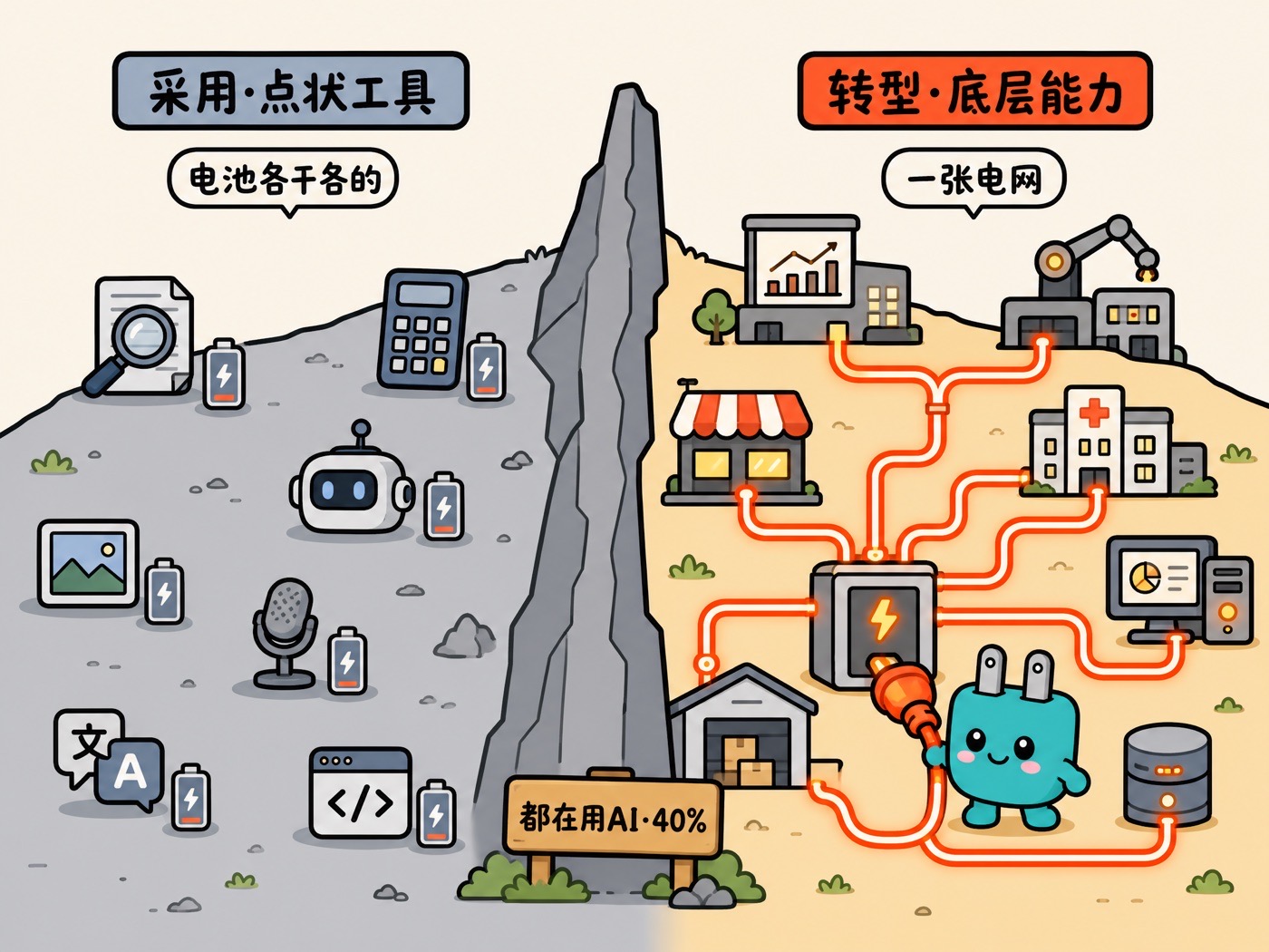 采用是各配电池的零散小电器,转型是接进同一张电网