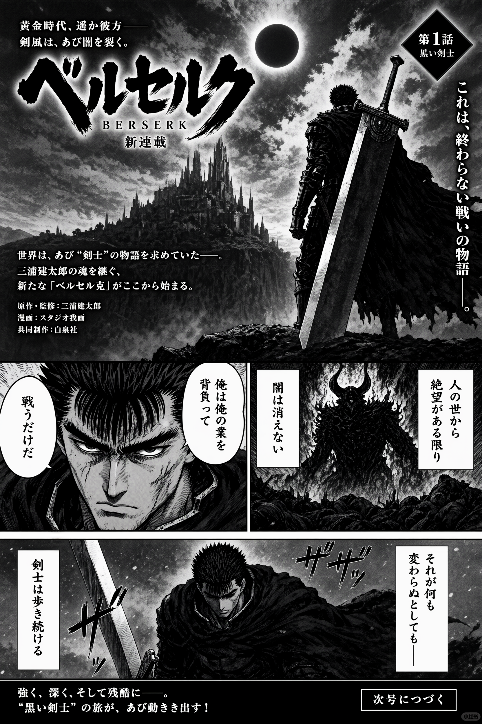 日文漫画扉页，黑白网点风格
