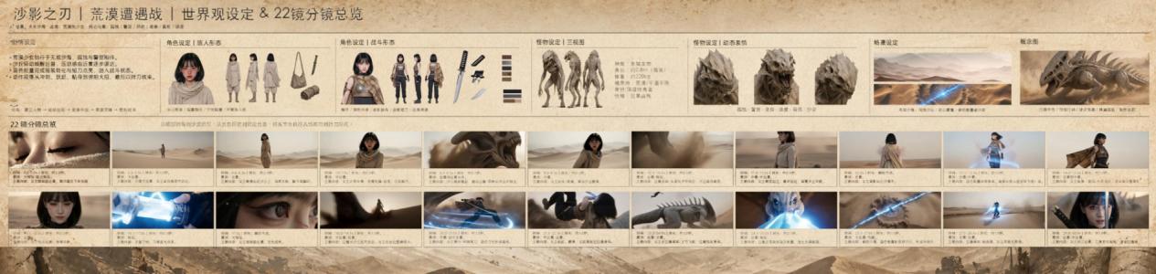《沙影之刃》世界观设定与 22 镜分镜总览